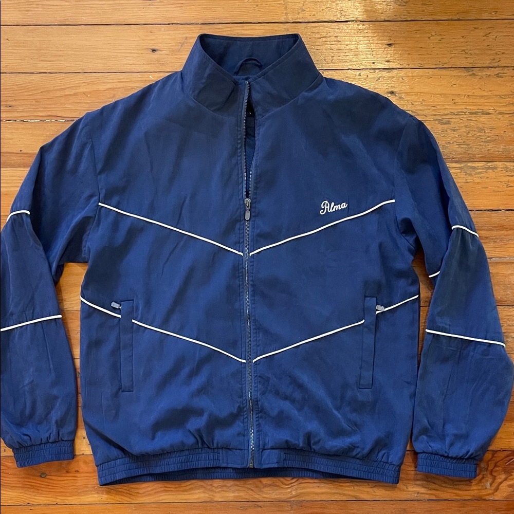Men’s Navy Track Jacket with White Piping